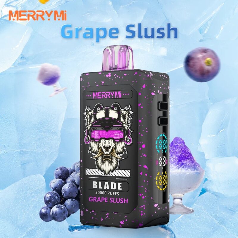 Merrymi Blade interfejs LED, e-papieros pojemność 26ml e-liquid, bateria 920 mAh vape, profile aromatyczne vape - E-papierosy MerryMi Blade 30 000 Buchów | Jednorazówki