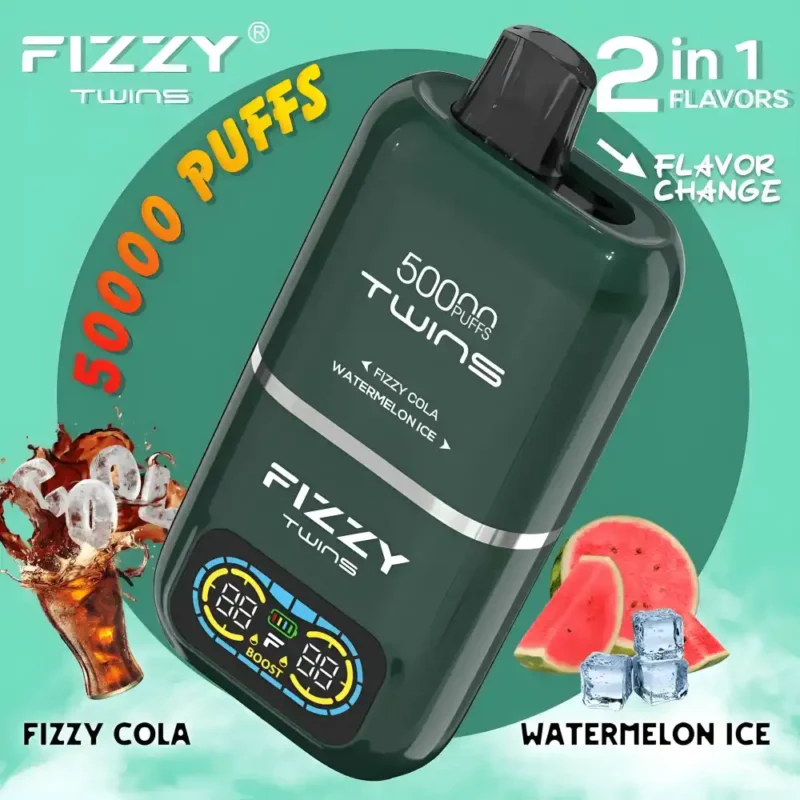 porównanie vape Fizzy Twins IVG 2400, wydajność e-papierosa, pojemność e-liquidu vape, 50ml vs 8ml vape - Fizzy Edition IVG 2400 Multi Flavour | 4 in 1 Pod Kit