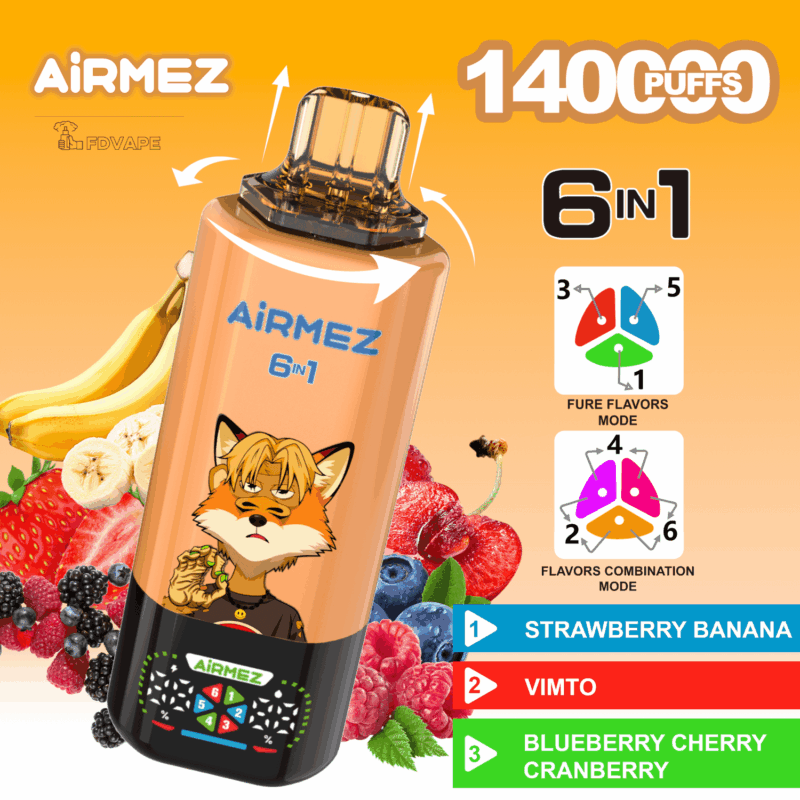 Airmez Fox 4w1 – 60ml, duża pojemność, vape podróżny | vapixo