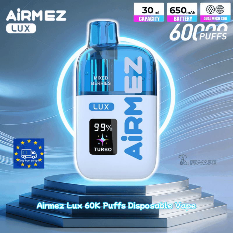 Airmez LUX 60000 60K Puffs – jednorazowy e-papieros z widocznym zbiornikiem i dużą pojemnością | vapixo