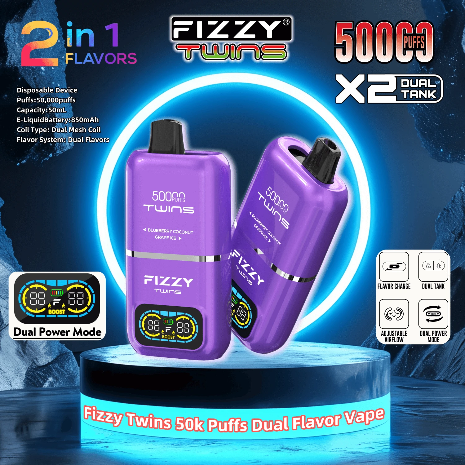 Fizzy Twins 50000 50k Puffs Du 4