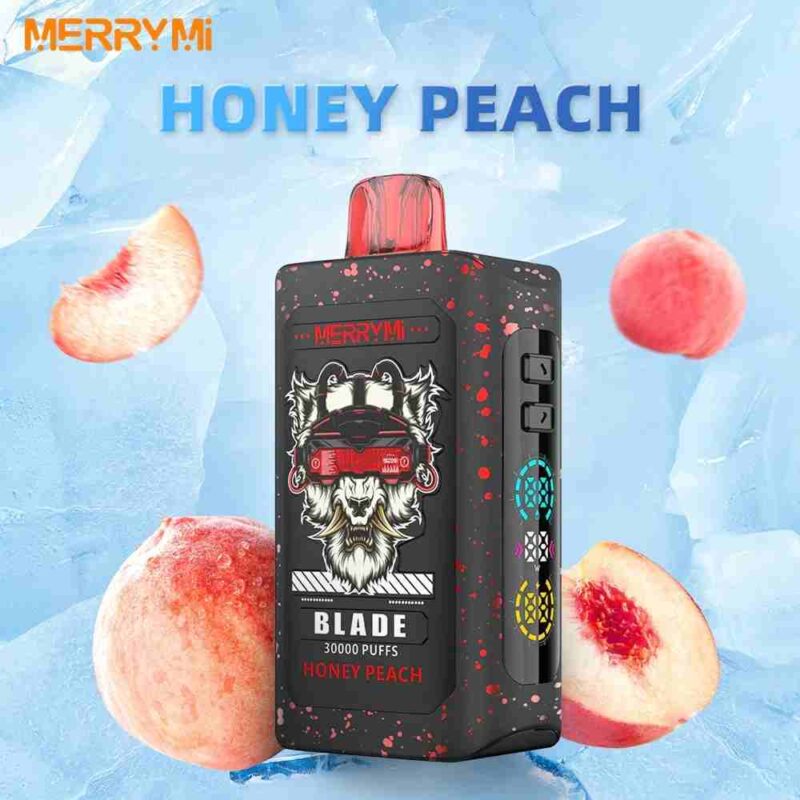 Merrymi Blade 30000 Puffs, vape jednorazowy Type-C, e-papieros Dual Mesh Coil, wydajna bateria vape - Merrymi Blade 30000 puffs Honey peach