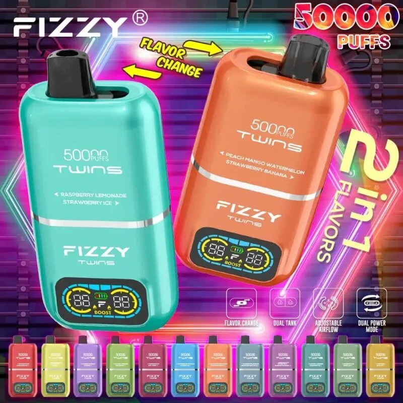 Fizzy Twins 50000 porównanie pojemności, jeden duży vape dziesięć małych, opłacalność vape - Fizzy Twins 50000 50 tys. zaciągnięć, podwójne smaki ...