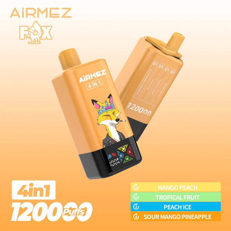 Airmez Fox 4 w 1 smaki, modularny vape, urządzenie vape z wieloma smakami, przełączanie smaków vape, vape na podróż - Chiny Dostosowana fabryka dostawców Airmez Vape FOX 4 IN 1 120K Puffs