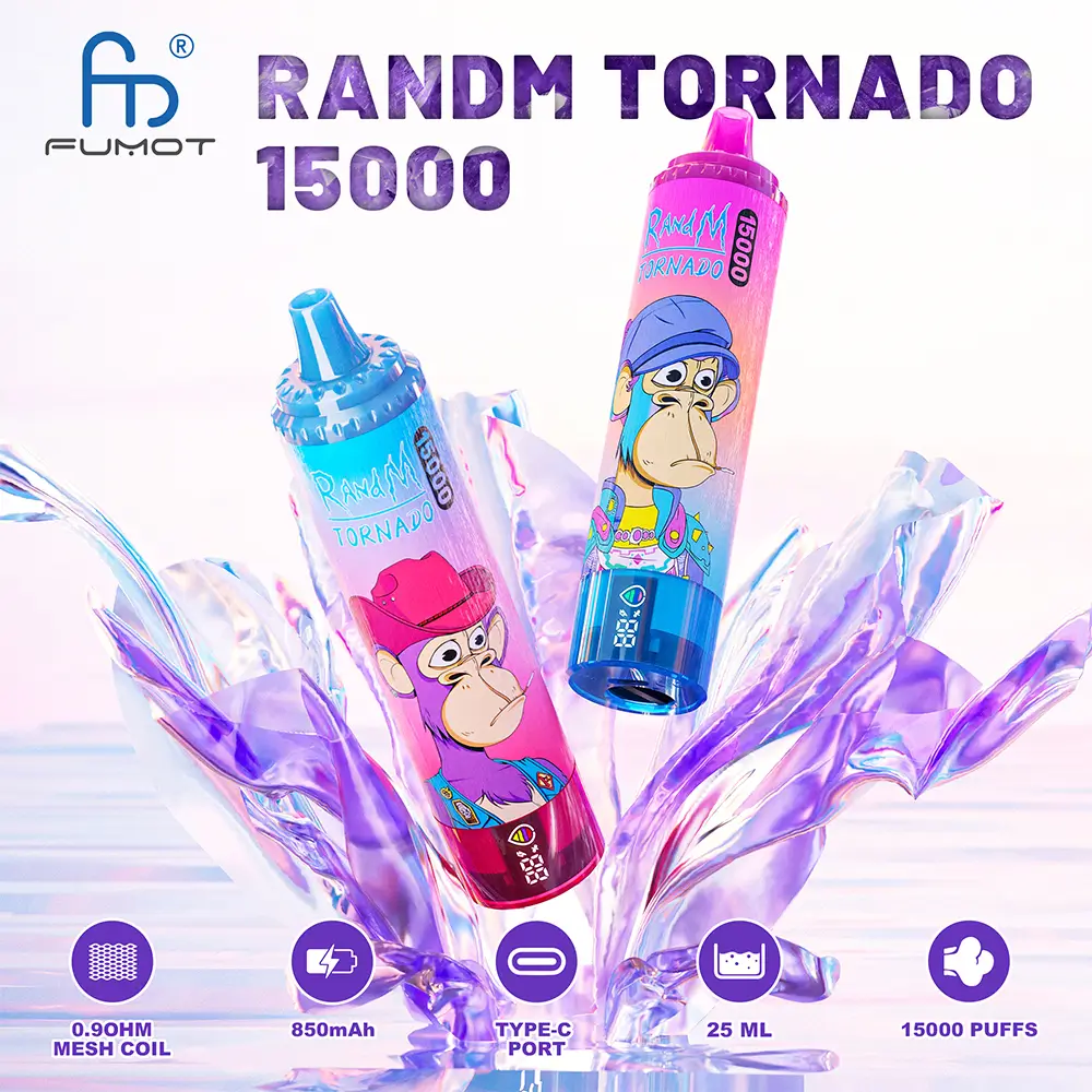 RandM Tornado 15000 airflow control, regulacja przepływu powietrza vape, e-papieros z regulacją ciągu - RandM Tornado 15000 Puffs | 0%-5% nikotyna, 25 ml ...