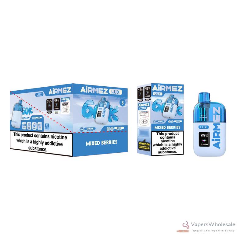 Airmez LUX 60000 60K Puffs Jednorazowy Vape – Widoczny zbiornik, duża pojemność liquidu | vapixo