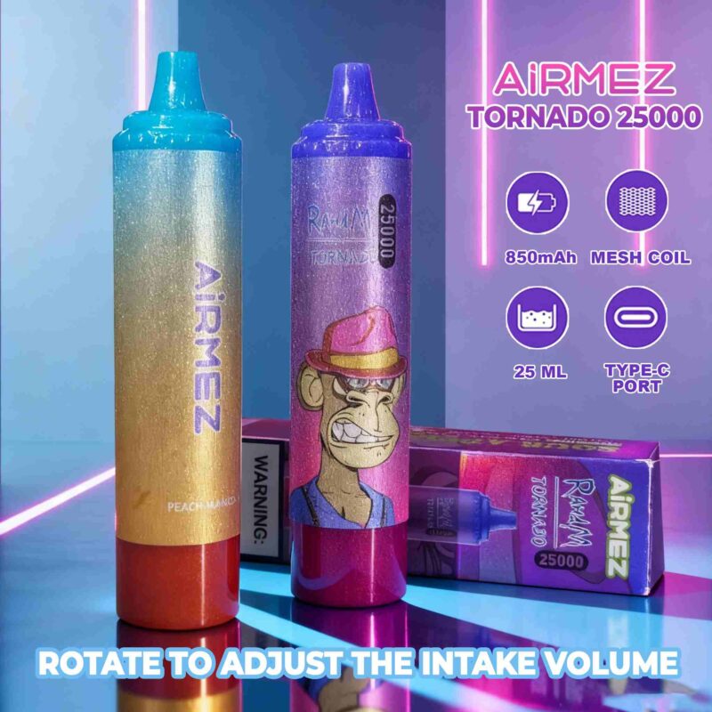 Airmez Tornado 25000 – LED, 25ml, regulowany airflow | vapixo