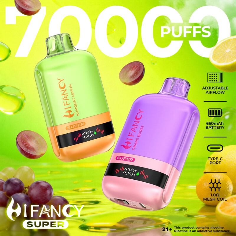 HIFANCY SUPER 70000 – 46ml, mesh coil, intensywny smak Blueberry Candy Jam | vapixo