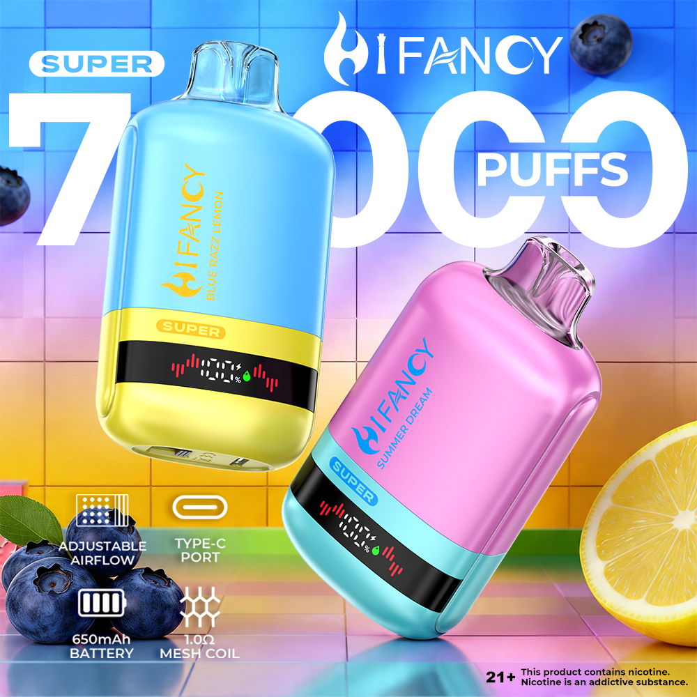 HIFANCY SUPER 70000 – 46ml, mesh coil, intensywny smak Blueberry Candy Jam | vapixo