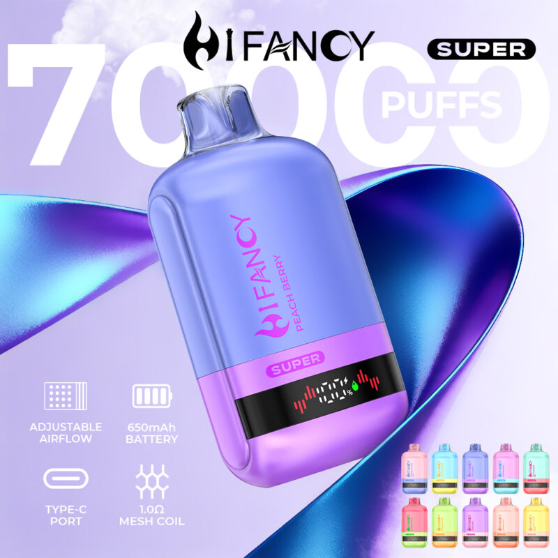 HIFANCY SUPER 70000 – 46ml, mesh coil, intensywny smak Blueberry Candy Jam | vapixo