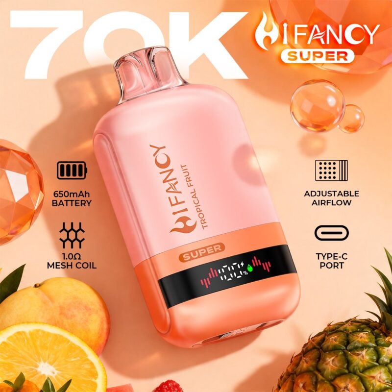 HIFANCY SUPER 70000 – 46ml, mesh coil, intensywny smak Blueberry Candy Jam | vapixo
