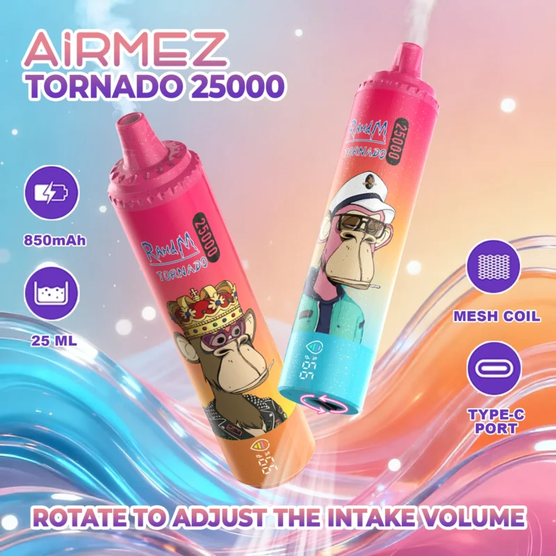 Airmez Tornado 25000 – LED, 25ml, regulowany airflow | vapixo
