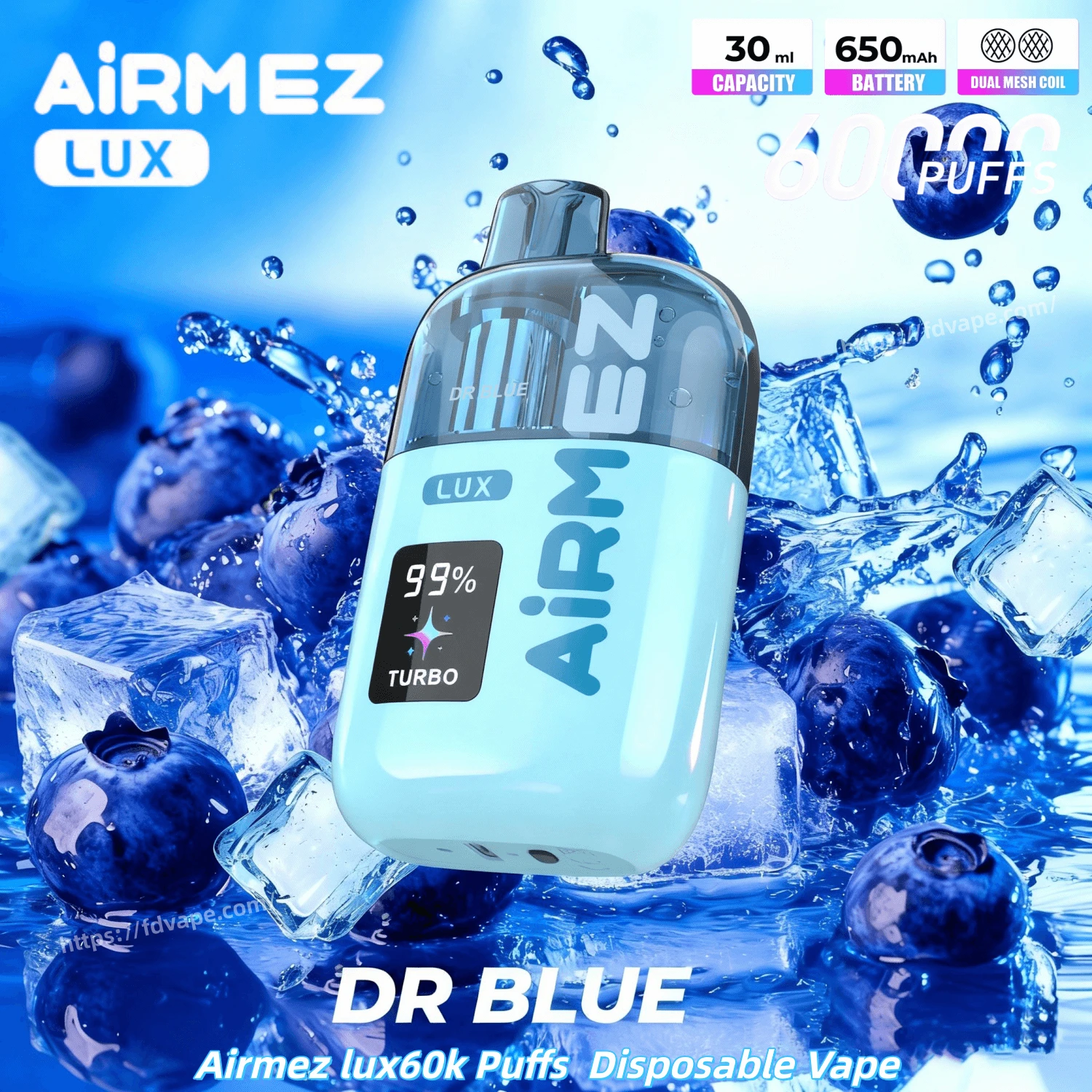 Airmez LUX 60000 60K Puffs Jednorazowy Vape – Widoczny zbiornik, duża pojemność liquidu | vapixo