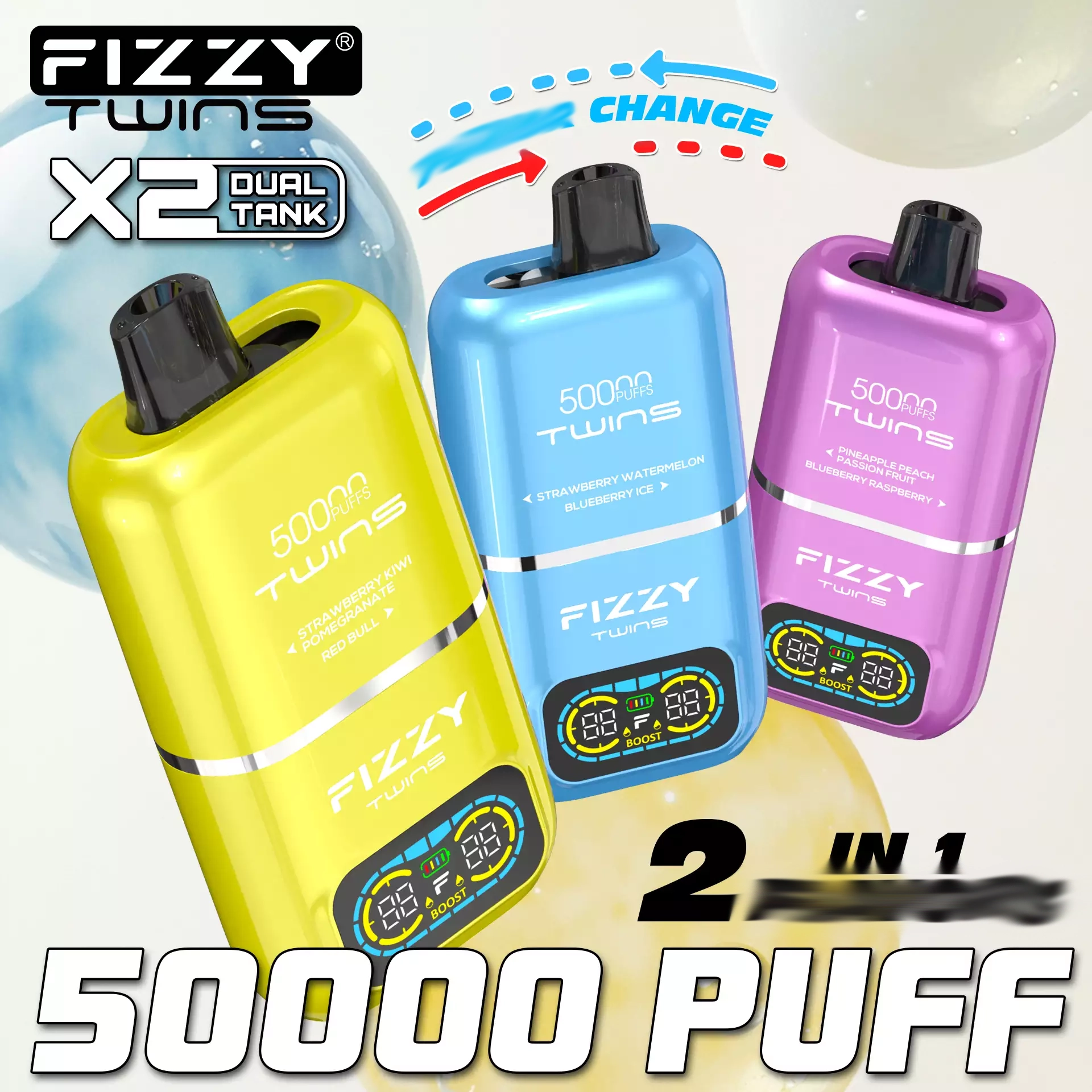 Fizzy Twins 50000 Puffs Double