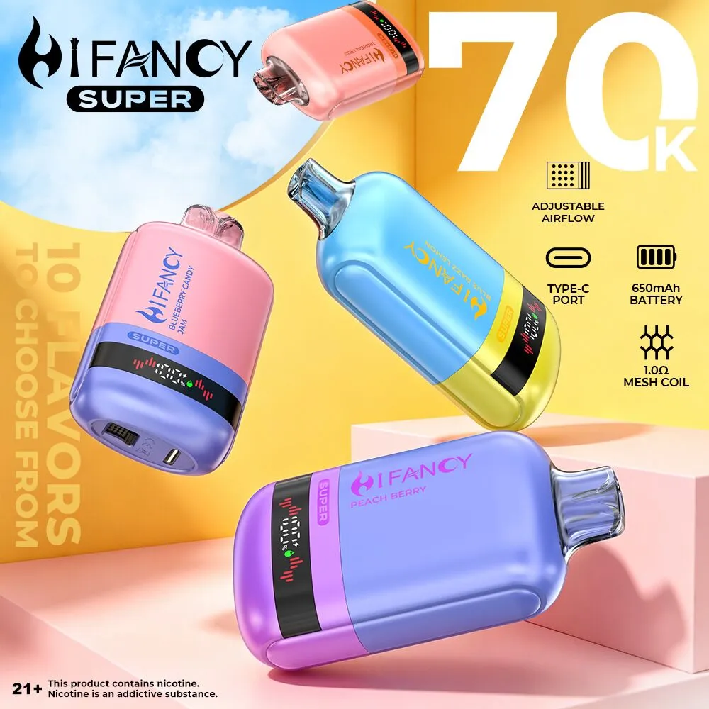 HIFANCY SUPER 70000 – 46ml, mesh coil, intensywny smak Blueberry Candy Jam | vapixo