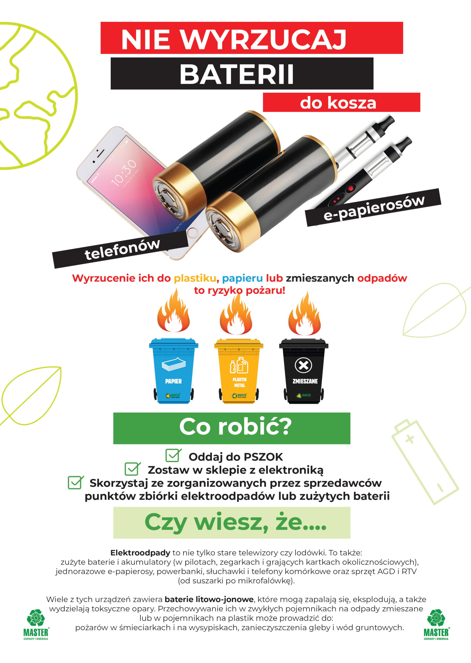 Stos zużytych, jednorazowych e-papierosów leżących na kupie śmieci lub na tle zanieczyszczonego środowiska, symbolizujący problem elektrośmieci i negatywny wpływ na ekologię