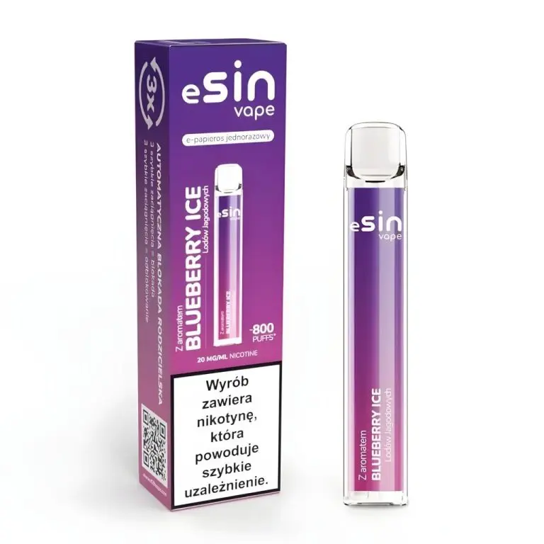 Esin Vape 800 Puffs – 2ml, kompaktowy jednorazowy vape | vapixo