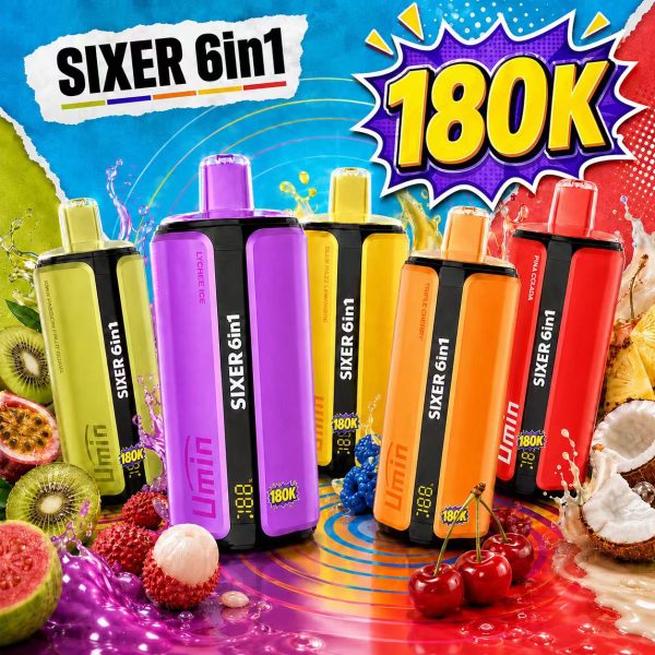 Umin Sixer 6 in 1 180000 – gigantyczny vape z systemem 6 smaków na podróż | vapixo