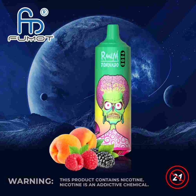 Fumot RandM Tornado 9000 – efektowne podświetlenie RGB, cewka Mesh | vapixo