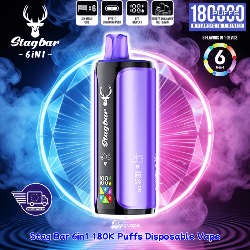 Stag Bar 6 in 1 180000 – 108ml, 6 smaków, innowacyjny vape podróżny | vapixo