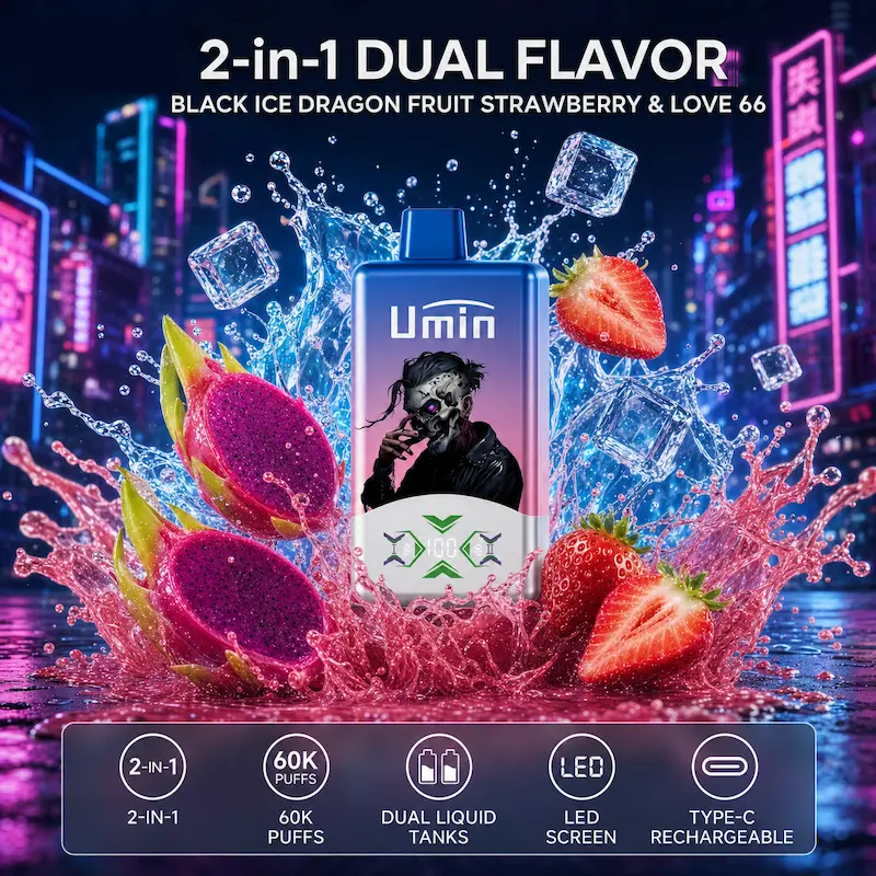 Umin 2 in 1 Dual Flavor 60000 – innowacyjny vape dwusmakowy z przełącznikiem | vapixo