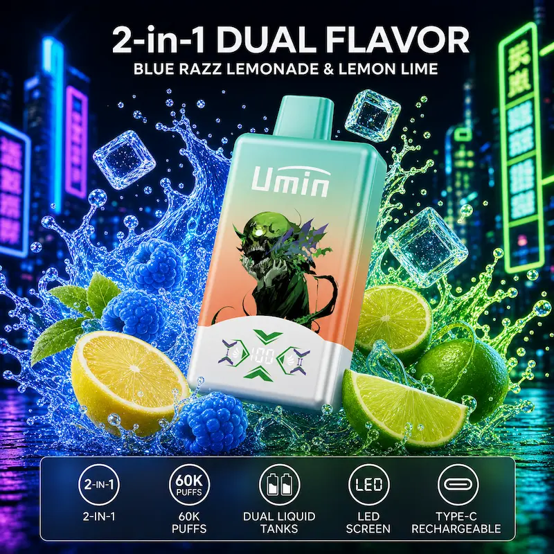 Umin 2 in 1 Dual Flavor 60000 – innowacyjny vape dwusmakowy z przełącznikiem | vapixo