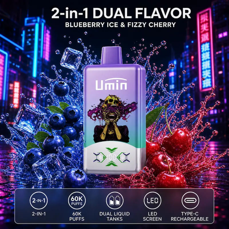 Umin 2 in 1 Dual Flavor 60000 – innowacyjny vape dwusmakowy z przełącznikiem | vapixo