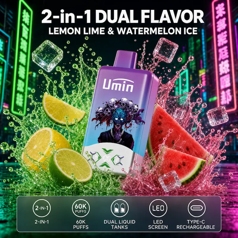Umin 2 in 1 Dual Flavor 60000 – innowacyjny vape dwusmakowy z przełącznikiem | vapixo