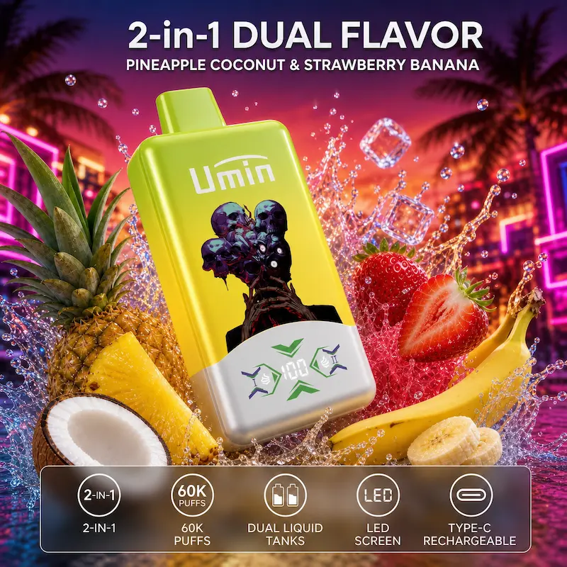 Umin 2 in 1 Dual Flavor 60000 – innowacyjny vape dwusmakowy z przełącznikiem | vapixo