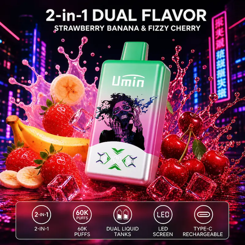Umin 2 in 1 Dual Flavor 60000 – innowacyjny vape dwusmakowy z przełącznikiem | vapixo