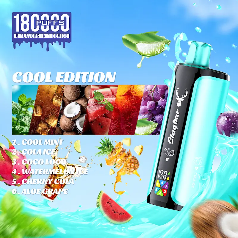 Stag Bar 6 in 1 180000 – 108ml, 6 smaków, innowacyjny vape podróżny | vapixo