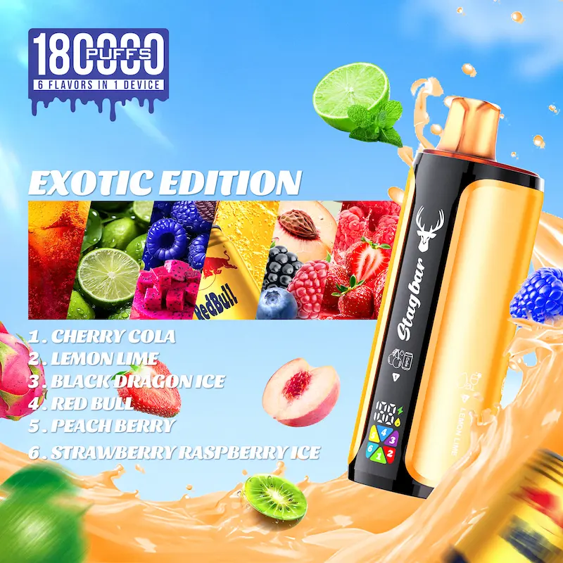 Stag Bar 6 in 1 180000 – 108ml, 6 smaków, innowacyjny vape podróżny | vapixo